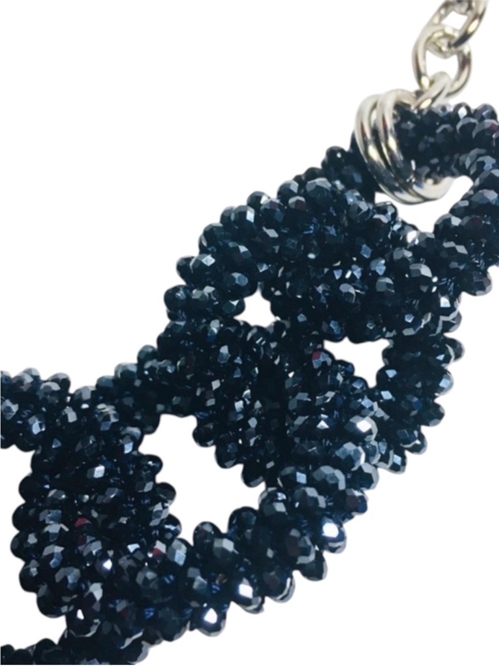 Talbots Indigo Blue Faceted Bead Statement Necklace NWT 20” + 3” Ext - Picture 5 of 11